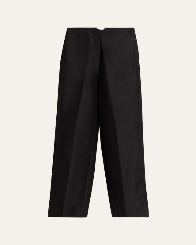 Delilah Silk-Wool Wide-Leg Trousers